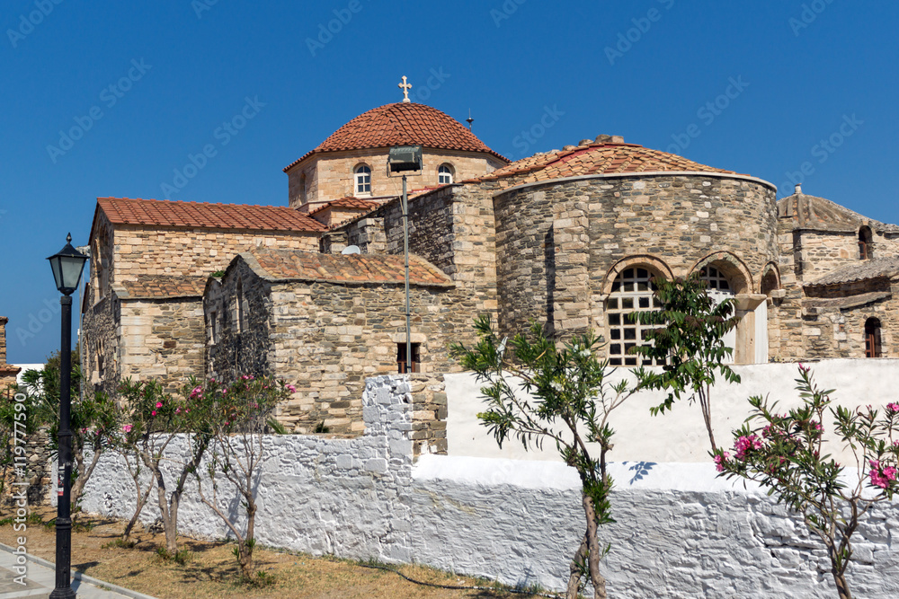 Back view of Church of Panagia Ekatontapiliani in Parikia, Paros island, Cyclades, Greece