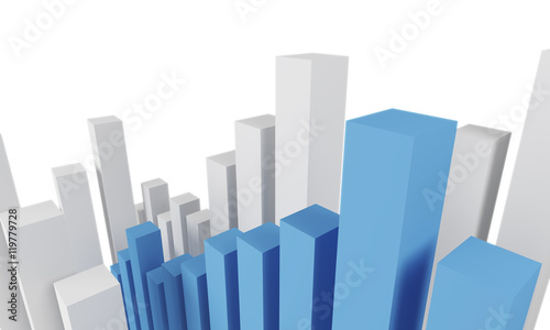 White and blue bar chart