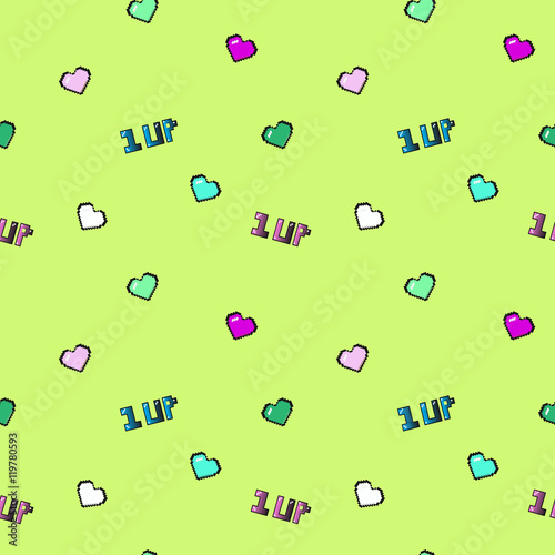 8 bit hearts pattern