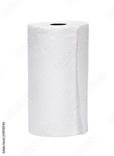 Soft paper towel isolated on white background © bjphotographs