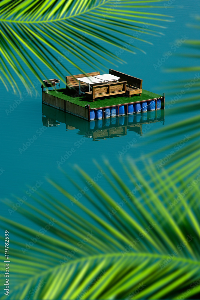 Naklejka premium boat on lake