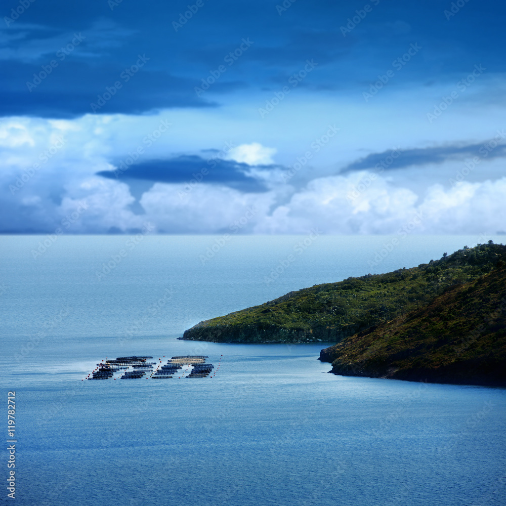 Fototapeta premium fish farm in Mediterranean
