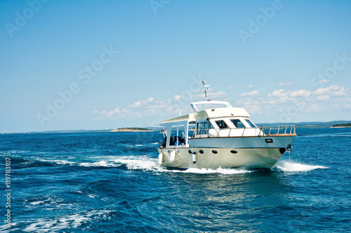 motor boat cruising the sea