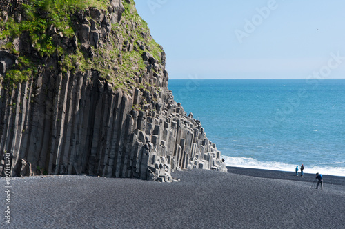 Organ pipes mountain masive on Iceland, mountain built of sticks photo