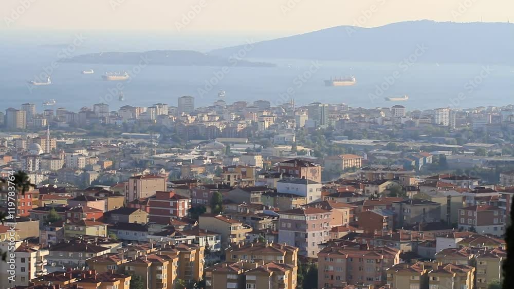 Islands of Istanbul and Marmara Sea view over Kartal region. Istanbul is the city of getting ahead of 101 countries with its 15 million population, having 2.5 million vehicles
Islands of Istanbul and Marmara Sea view over Kartal region. Istanbul is the city of getting ahead of 101 countries with its 15 million population, having 2.5 million vehicles