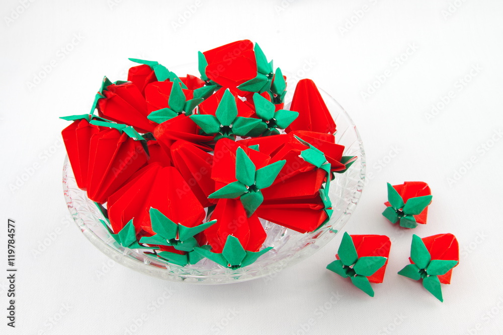 おりがみのいちご Stock Photo Adobe Stock