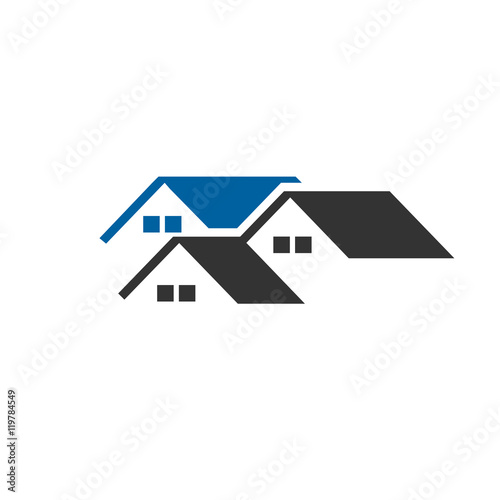 creative roofing house and real estate roofing design concept
