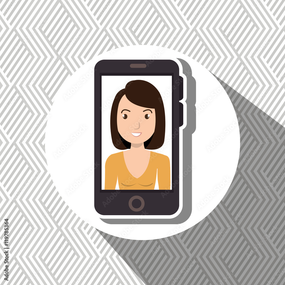 woman girl smartphone icon vector illustration design woman girl smartphone icon vector illustration design
