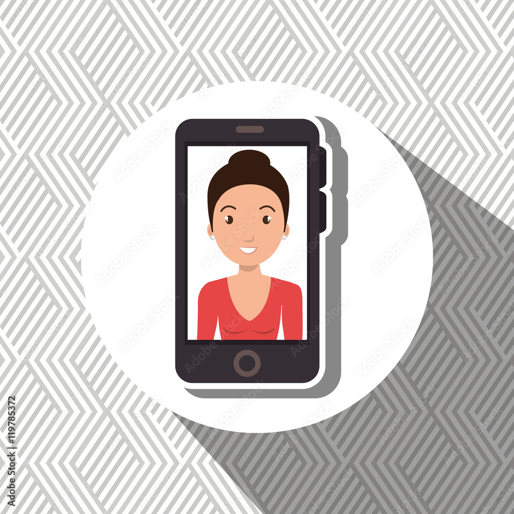 woman girl smartphone icon vector illustration design woman girl smartphone icon vector illustration design