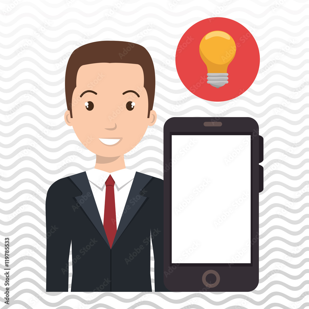 smartphone man app connected vector illustration eps10 smartphone man app connected vector illustration eps10