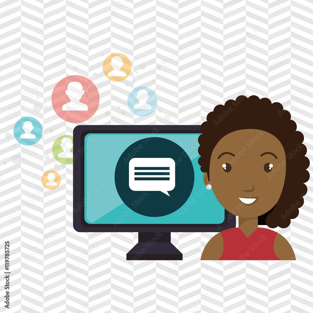 woman social media apps vector illustration eps10 woman social media apps vector illustration eps10