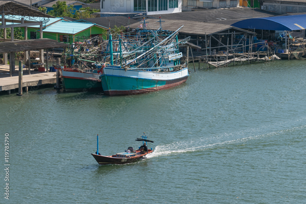 Fishing boat is out fishing Fishing boat is out fishing