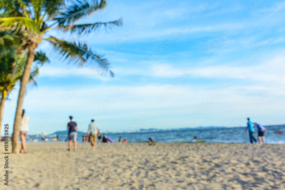 Abstract blur people on the beach