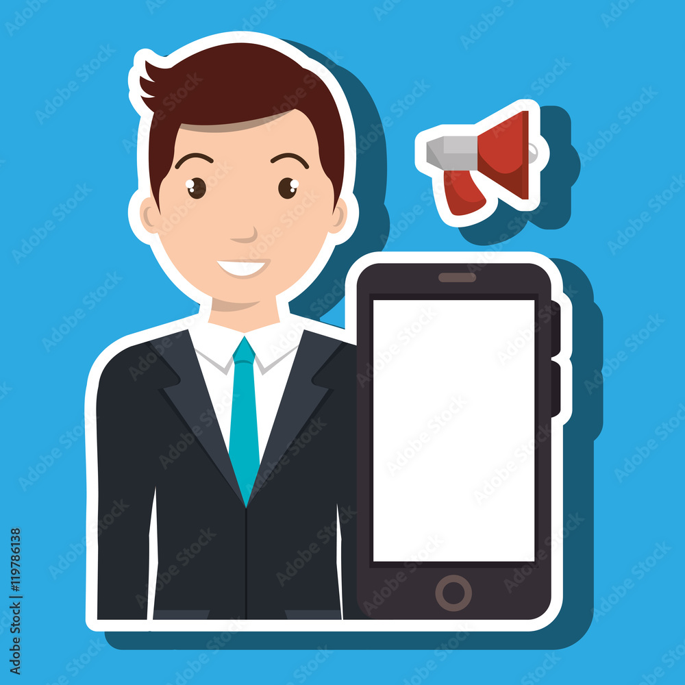 smartphone man app connected vector illustration eps10 smartphone man app connected vector illustration eps10