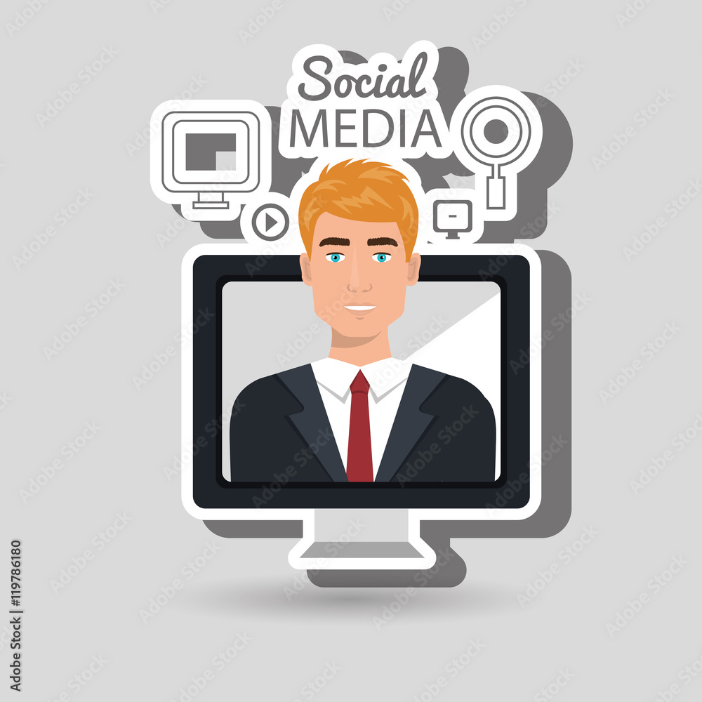 man social media apps vector illustration eps10 man social media apps vector illustration eps10