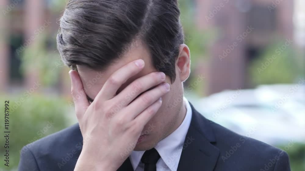 Upset Frustrated Businessman Portrait, Failure, Outdoor Upset Frustrated Businessman Portrait, Failure, Outdoor