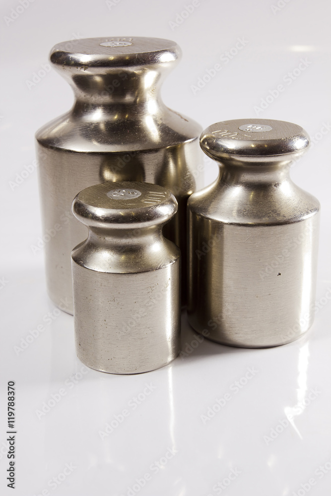 Set of precision weights for a balance scale Set of precision weights for a balance scale