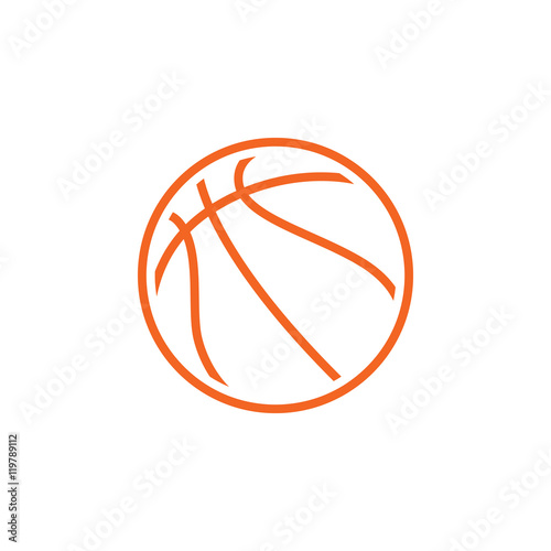 basketball line icon, outline vector logo illustration, linear pictogram isolated on white
