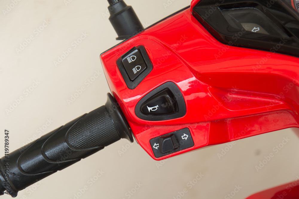 engine stop knob switch on an motorcycle. engine stop knob switch on an motorcycle.
