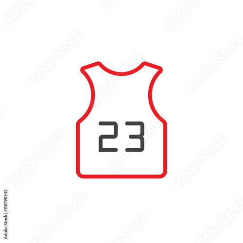 basketball jersey line icon, outline vector logo illustration, linear pictogram isolated on white