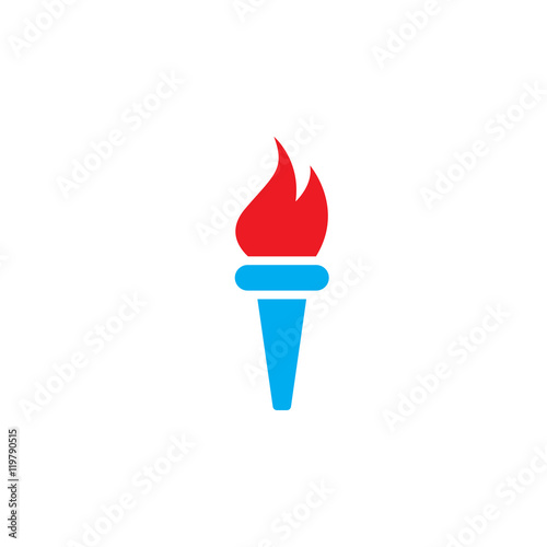Burning torch icon vector, solid logo illustration, pictogram isolated on white