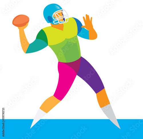 quarterback throws the ball forward