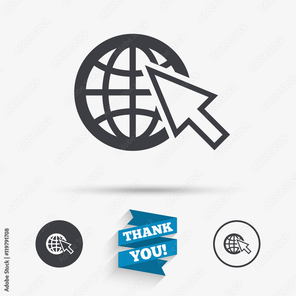 Internet sign icon. World wide web symbol. Internet sign icon. World wide web symbol.