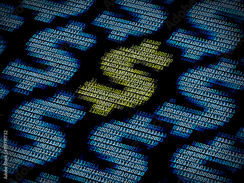 Digital dollar sign background