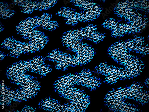 Digital dollar sign background