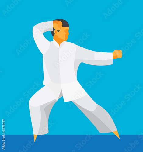 man engaged in the Chinese martial art of tai chi
