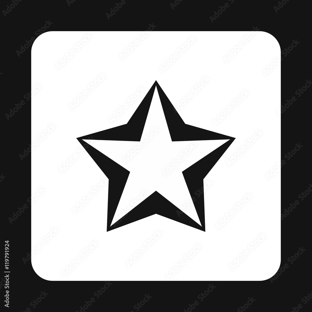 Convex five pointed celestial star icon in simple style isolated on white background. Figure symbol Convex five pointed celestial star icon in simple style isolated on white background. Figure symbol