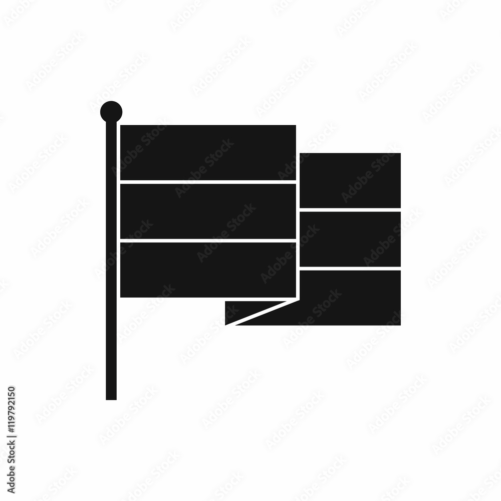 Black flag icon in simple style isolated on white background. Banner ...