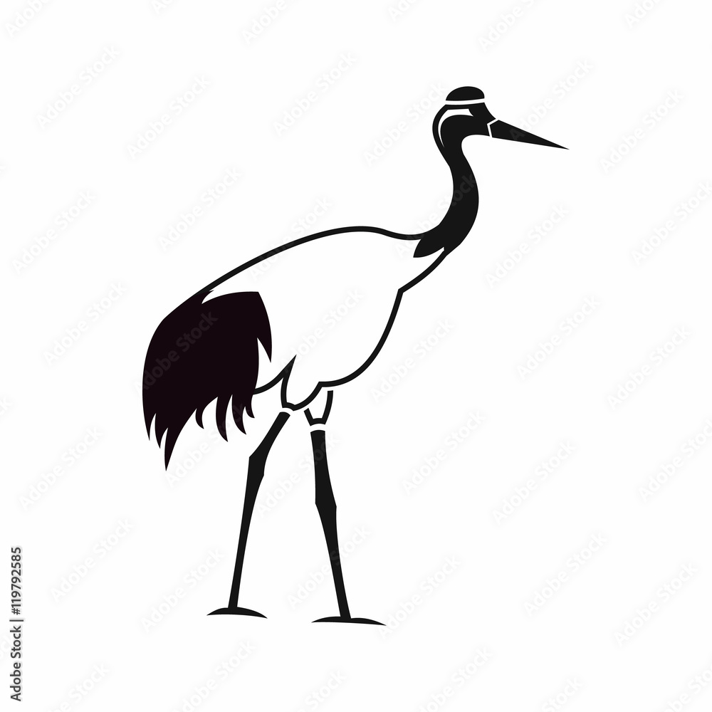 Fototapeta premium Stork icon in simple style isolated on white background. Bird symbol