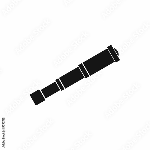 Spyglass icon in simple style isolated on white background. Observation symbol