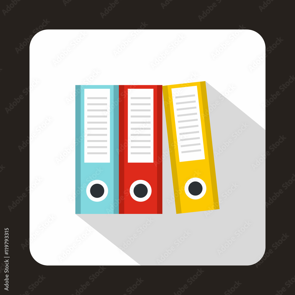 Folders icon in flat style isolated with long shadow Folders icon in flat style isolated with long shadow