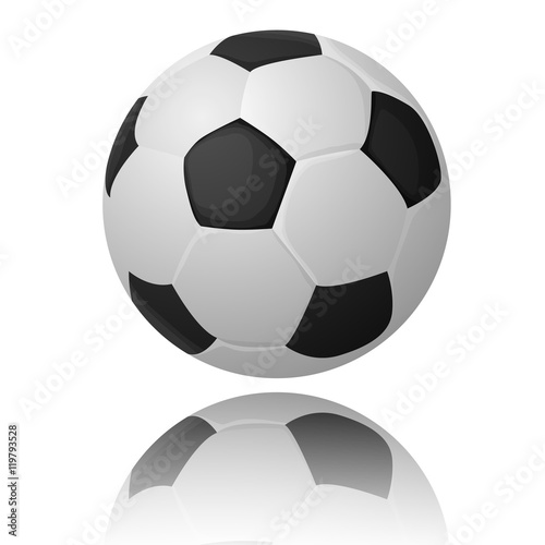 Fototapeta Naklejka Na Ścianę i Meble -  Realistic soccer ball with reflection on white background vector illustration