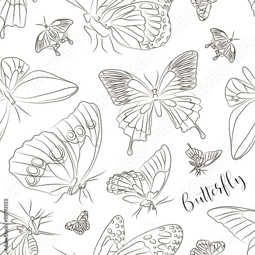 Butterflies set pattern