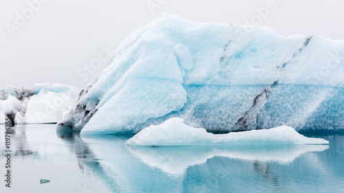 Jokulsarlon is a large glacial lake in southeast Iceland