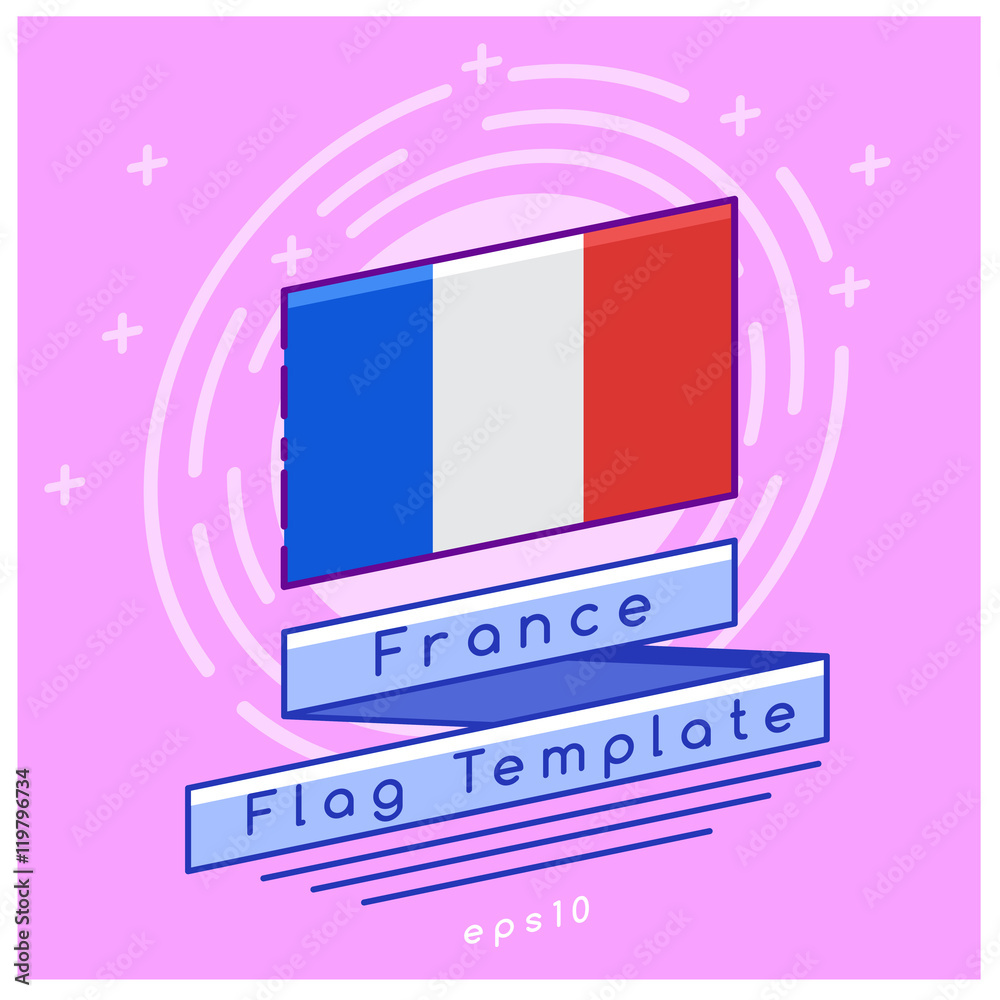 France Flag : Flag Icon With Festive Background : Vector Illustration France Flag : Flag Icon With Festive Background : Vector Illustration