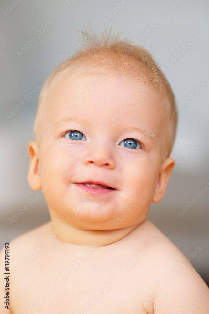 Baby boy with blue eyes