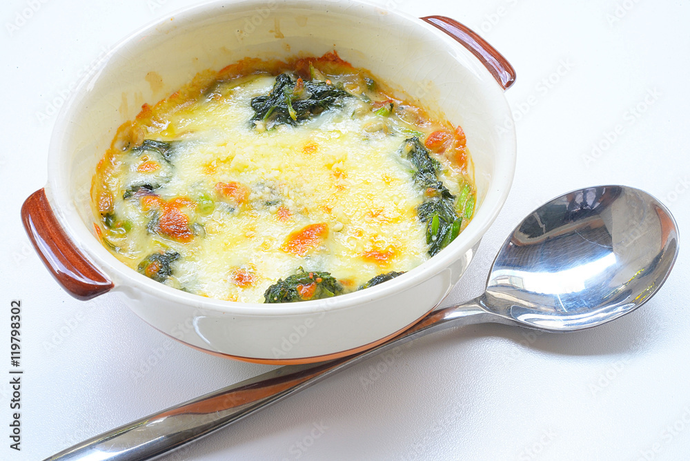 Baked spinach and cheese
