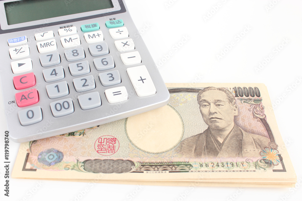 Fototapeta premium 電卓とお金