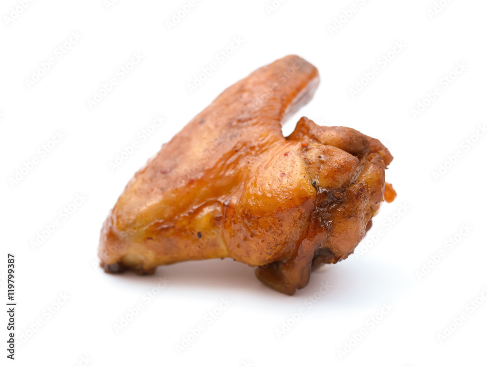 baked in soy sauce chicken wings on a white background baked in soy sauce chicken wings on a white background