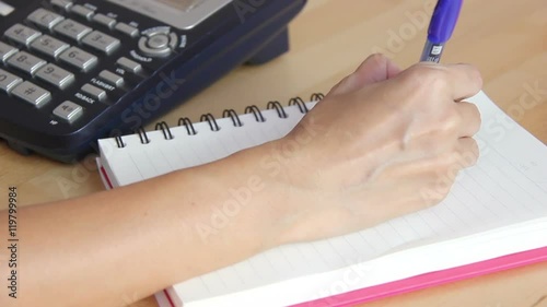 Asian Woman Hand Writing On Paper Footage