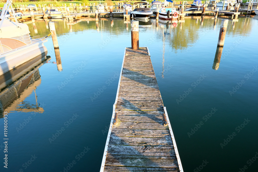 Naklejka premium Marina on Lake Cayuga