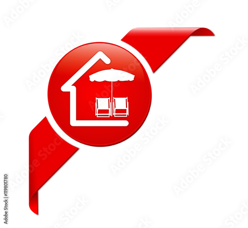 location de vacances sur bouton coin rouge