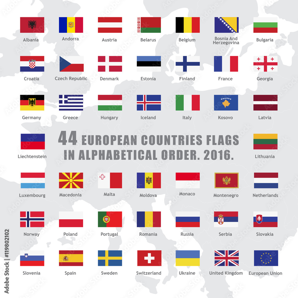 set of rectangle buttons with European countries flags set of rectangle buttons with European countries flags
