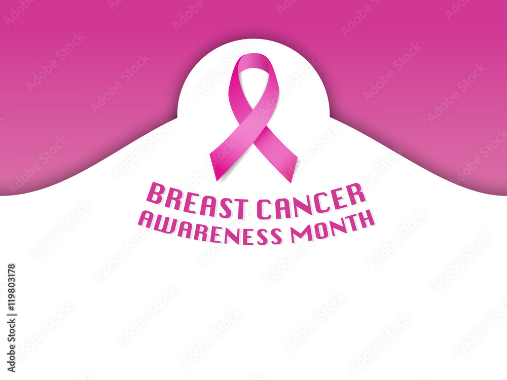 Fototapeta premium National breast cancer awareness month background. pink ribbon symbolic. Vector illustration