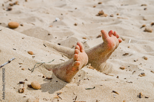Fotografie rigor mortis on the beach