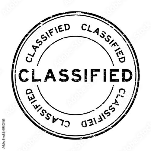 Grunge black classified rubber stamp